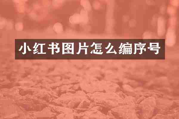 小红书图片怎么编序号