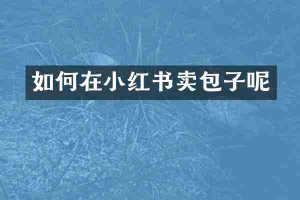 如何在小红书卖包子呢