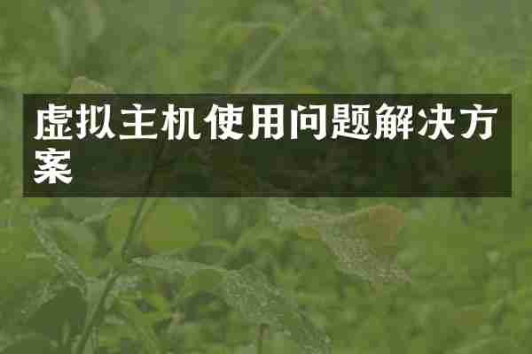 虚拟主机使用问题解决方案
