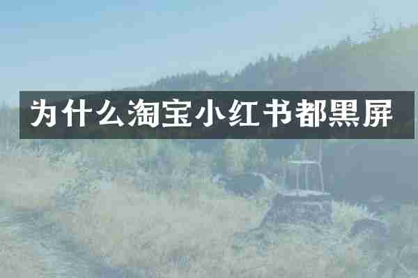 为什么淘宝小红书都黑屏