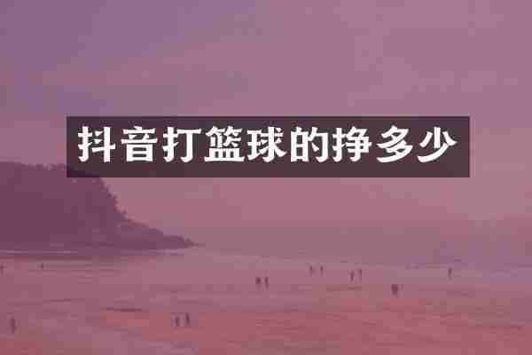 抖音打篮球的挣多少