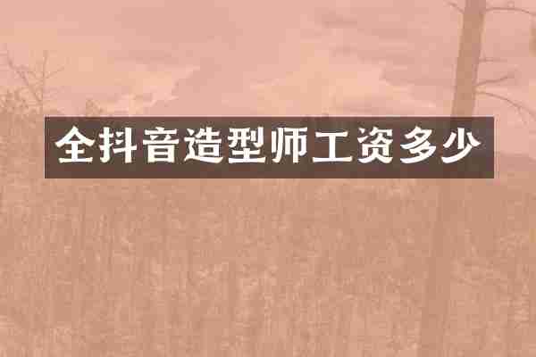 全抖音造型师工资多少