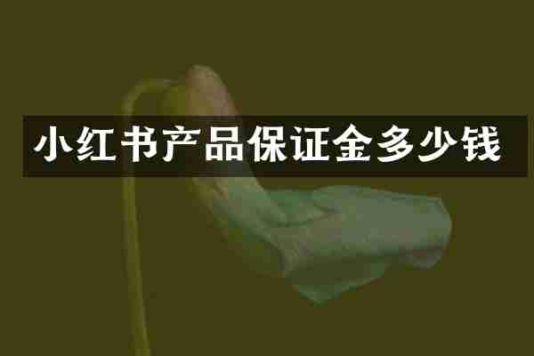 小红书产品保证金多少钱
