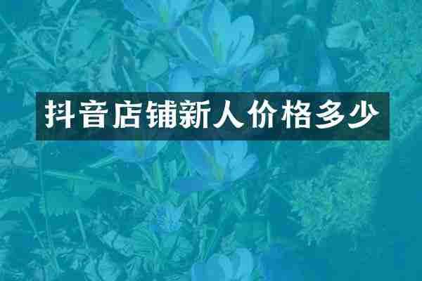抖音店铺新人价格多少