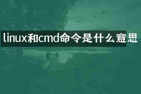 linux和cmd命令是什么意思