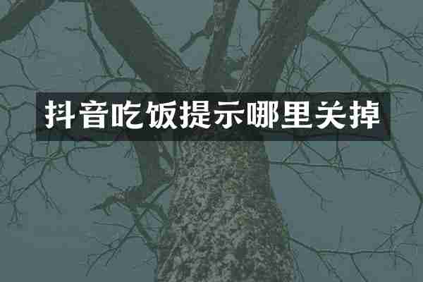 抖音吃饭提示哪里关掉