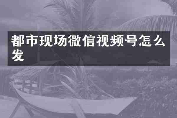 都市现场微信视频号怎么发