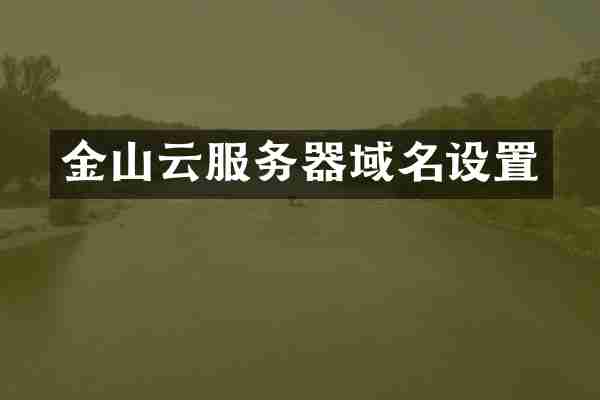 金山云服务器域名设置