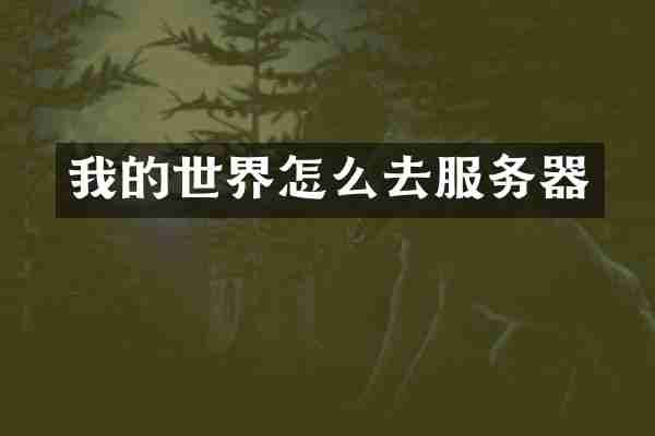 我的世界怎么去服务器