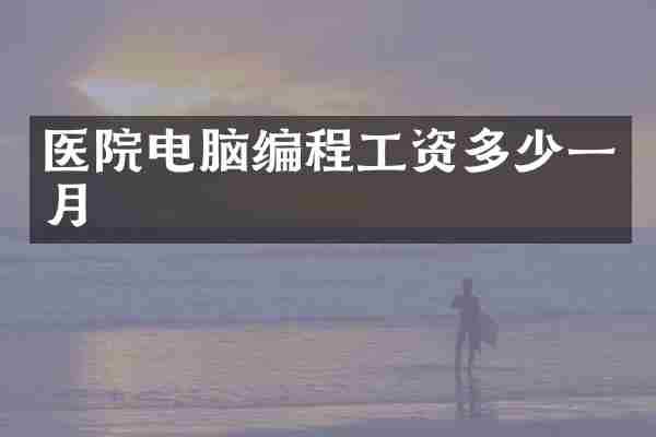 医院电脑编程工资多少一月