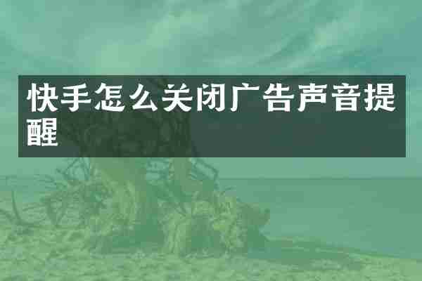 快手怎么关闭广告声音提醒