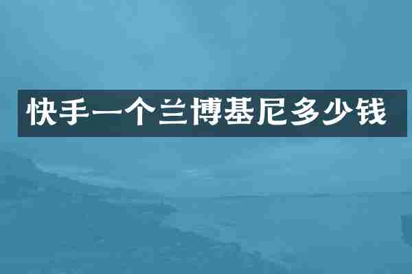 快手一个兰博基尼多少钱