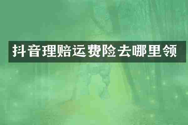 抖音理赔运费险去哪里领