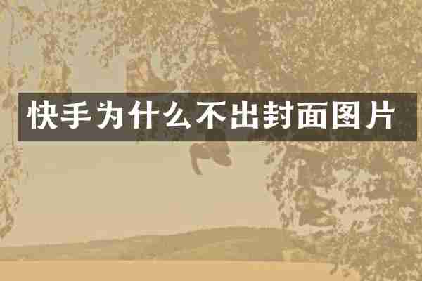 快手为什么不出封面图片