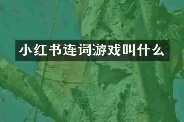 小红书连词游戏叫什么