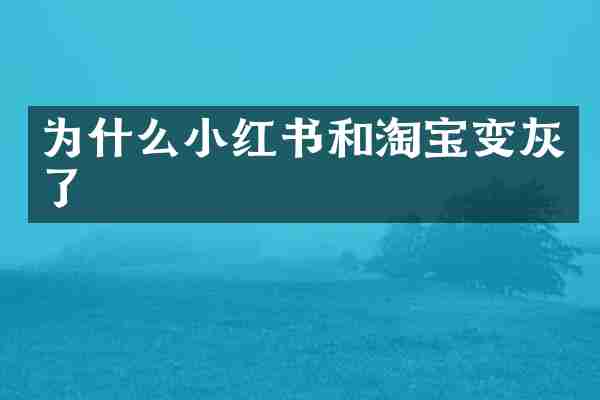 为什么小红书和淘宝变灰了