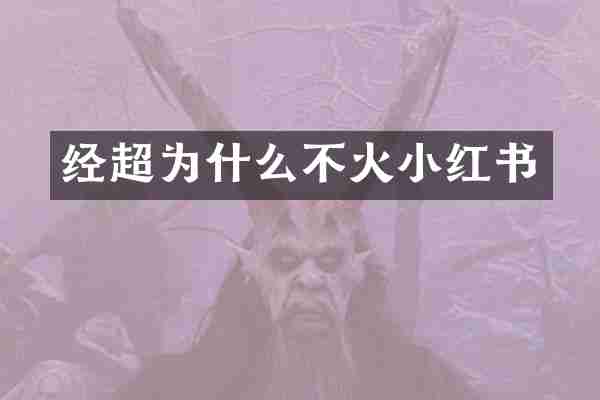 经超为什么不火小红书