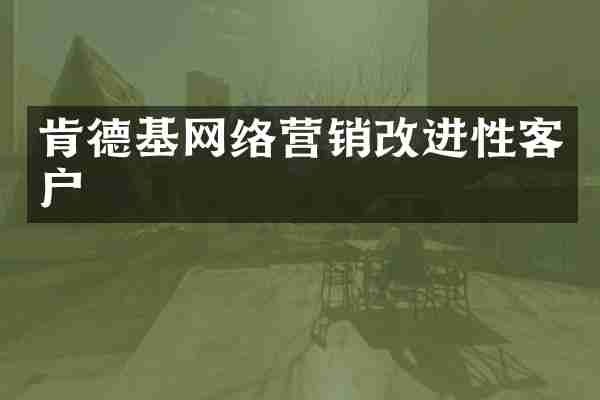 肯德基网络营销改进性客户