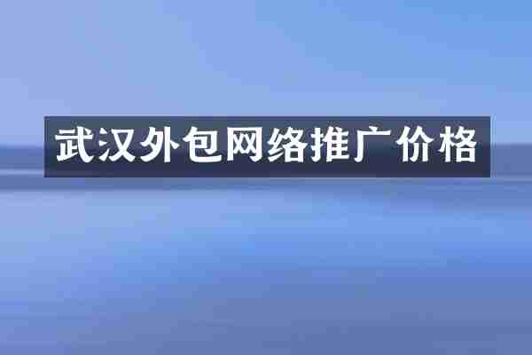 武汉外包网络推广价格