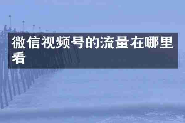 微信视频号的流量在哪里看