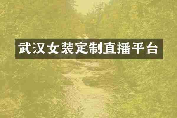 武汉女装定制直播平台