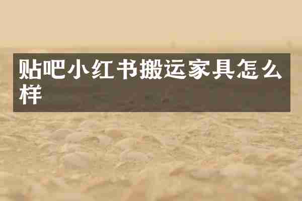 贴吧小红书搬运家具怎么样