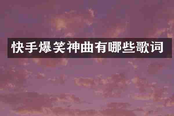 快手爆笑神曲有哪些歌词