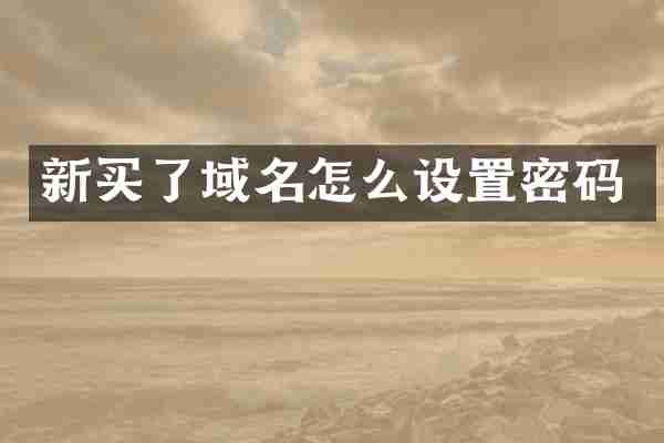 新买了域名怎么设置密码