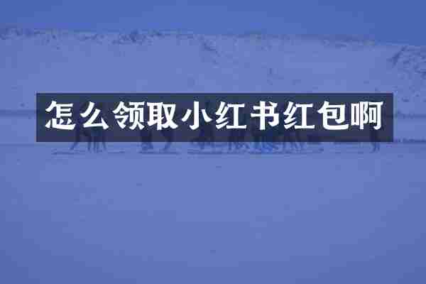 怎么领取小红书红包啊