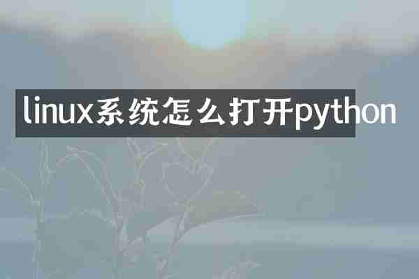 linux系统怎么打开python