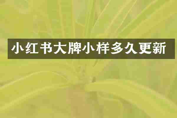 小红书大牌小样多久更新
