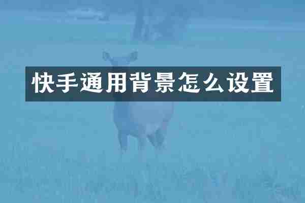 快手通用背景怎么设置