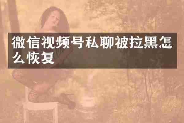 微信视频号私聊被拉黑怎么恢复