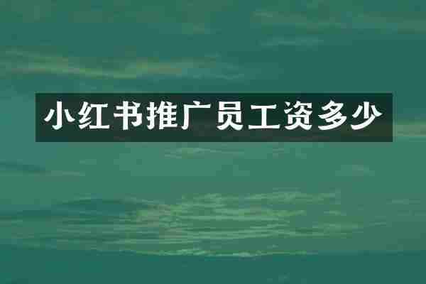 小红书推广员工资多少