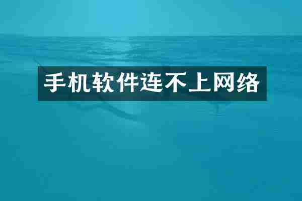手机软件连不上网络
