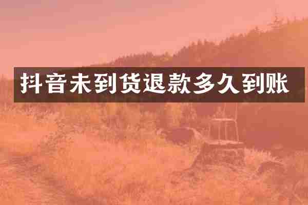 抖音未到货退款多久到账