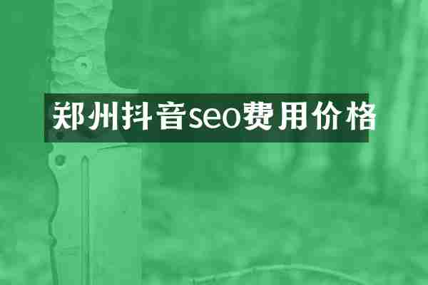 郑州抖音seo费用价格
