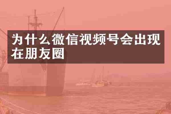 为什么微信视频号会出现在朋友圈