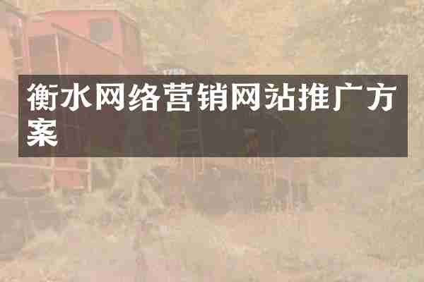 衡水网络营销网站推广方案
