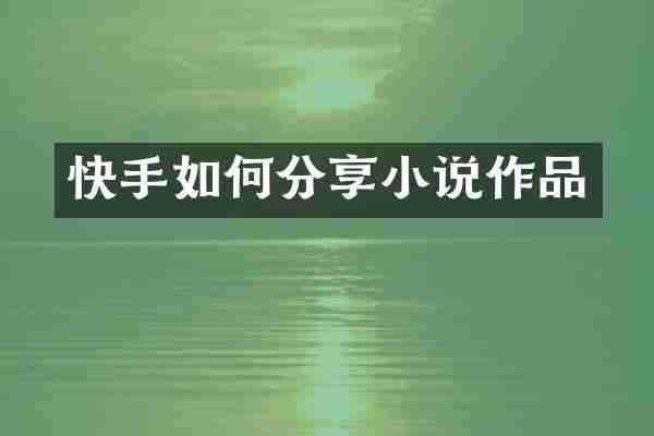 快手如何分享小说作品