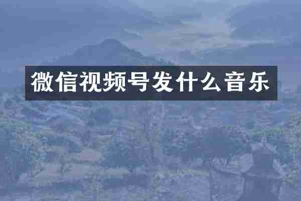 微信视频号发什么音乐