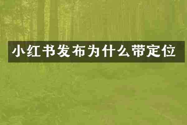 小红书发布为什么带定位