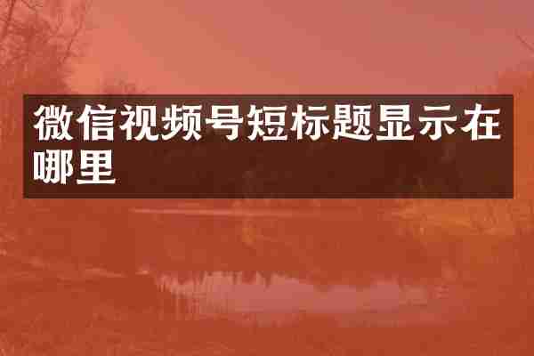 微信视频号短标题显示在哪里