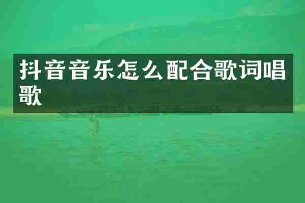 抖音音乐怎么配合歌词唱歌