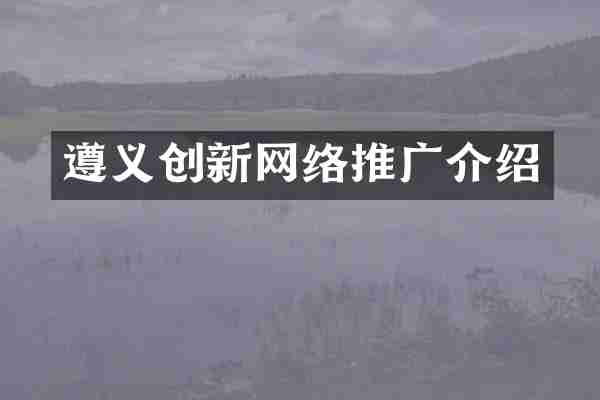 遵义创新网络推广介绍