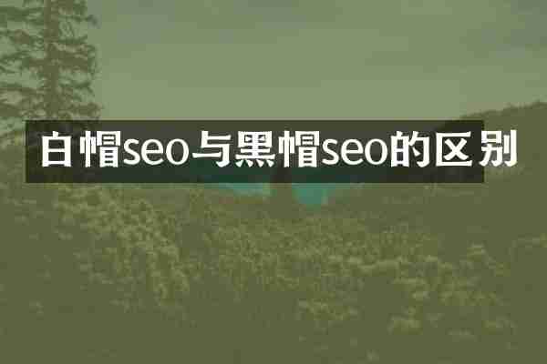 白帽seo与黑帽seo的区别