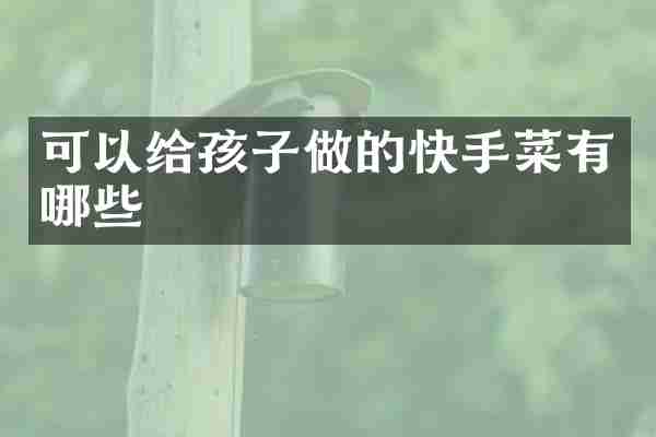 可以给孩子做的快手菜有哪些