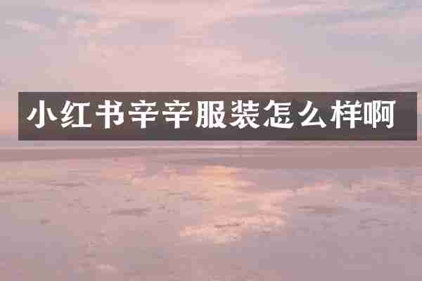 小红书辛辛服装怎么样啊