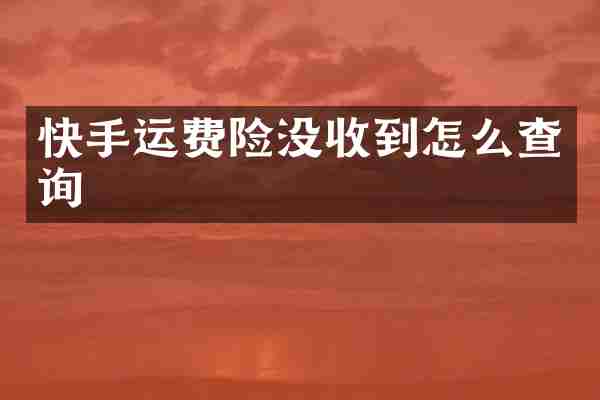 快手运费险没收到怎么查询