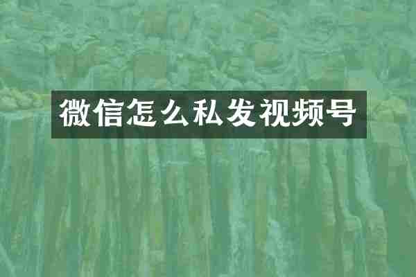 微信怎么私发视频号